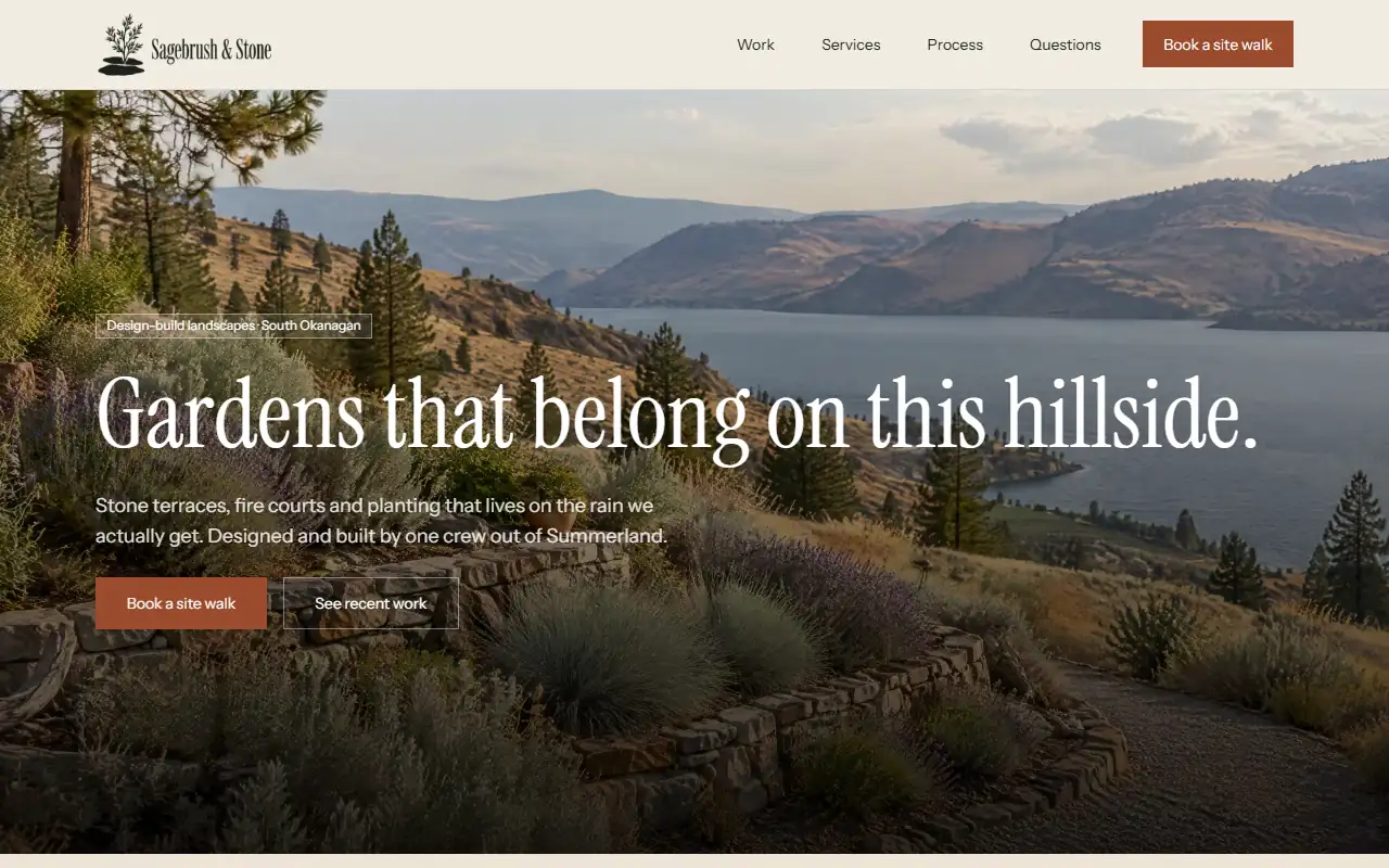 The website Pagely designed for Sagebrush & Stone